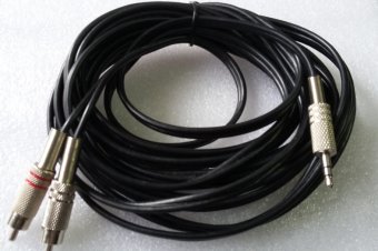 CABLU JACK 3.5mm stereo tata - 2 RCA tata metalice 5m