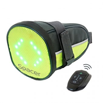 geanta de bicicleta cu semnalizare LED si telecomanda