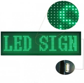 panou publicitar cu afisare texte 1500cm x 22cm, LED verde