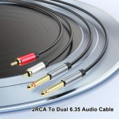cablu 2Jack 6.3 mono tata- 2 RCA tata 3.05m