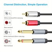 cablu 2Jack 6.3 mono tata- 2 RCA tata 3.05m