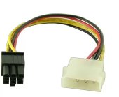 Cablu adaptor, Molex IDE, tata - PCI-E, 6 pini