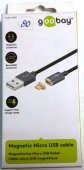 cablu MICRO-USB- USB magnetic conector reversibil rapid HQ