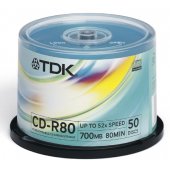 CD 700MB 52x 80 min TDK argintiu
