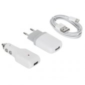 KIT 3IN1 CHARGER AUTO/RETEA/CABLU IPHONE5/6