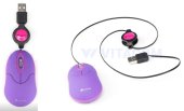 Mouse USB retractabil 1000dpi violet  POLI NGS
